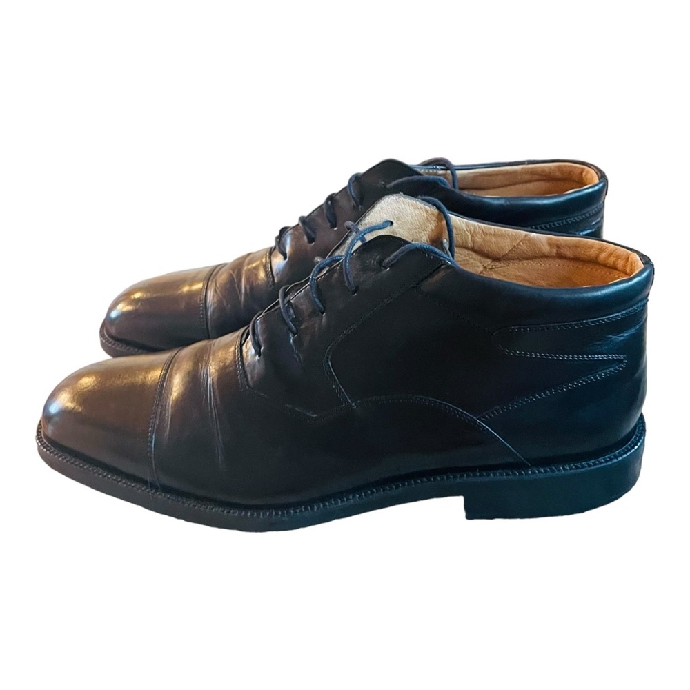 Johnston & Murphy Cellini Black Deerskin Cap Toe Chukka Dress Boots Mens 12 M
